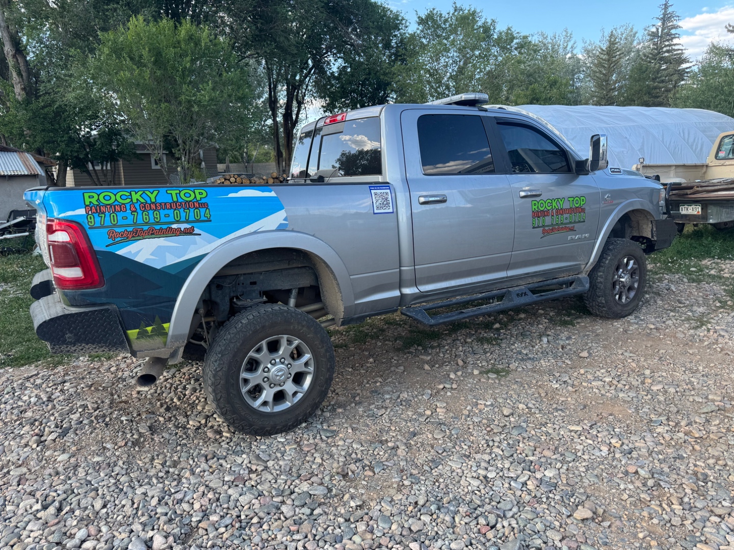 Rocky Top Painting 2021 Dodge Ram 2500 fleet truck — fully wrapped with Rocky Top branding