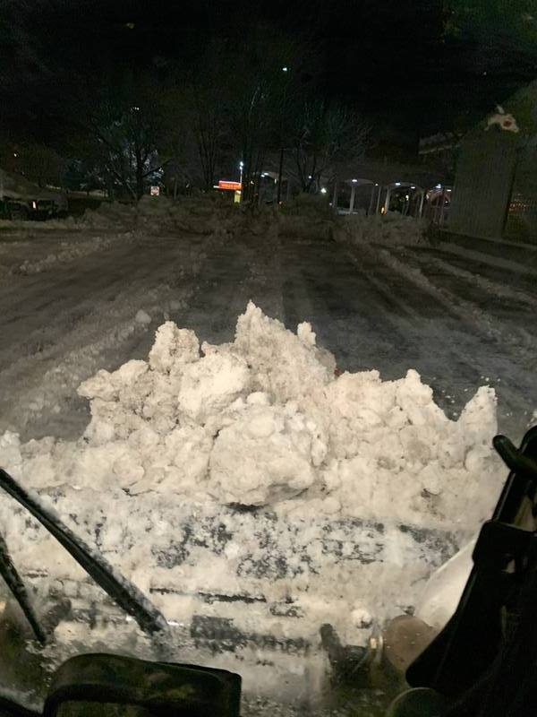 Rocky Top Painting commercial snow removal — night plowing Durango CO