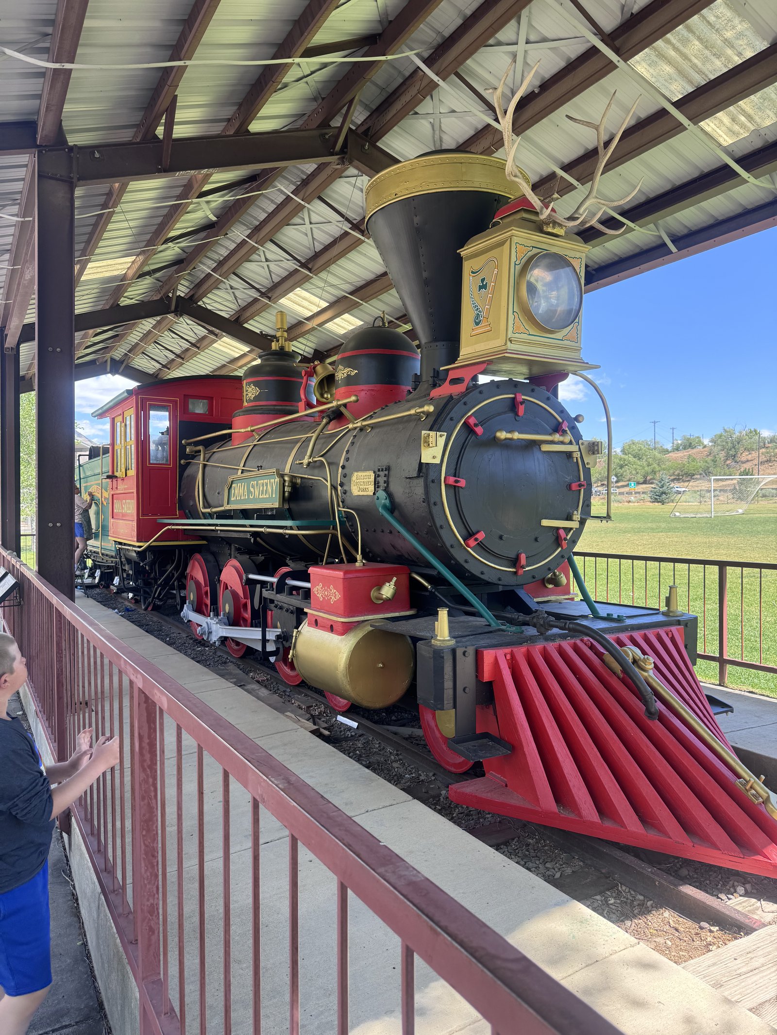 Emma Sweeny locomotive full view — Santa Rita Park Durango CO restoration by Rocky Top Painting