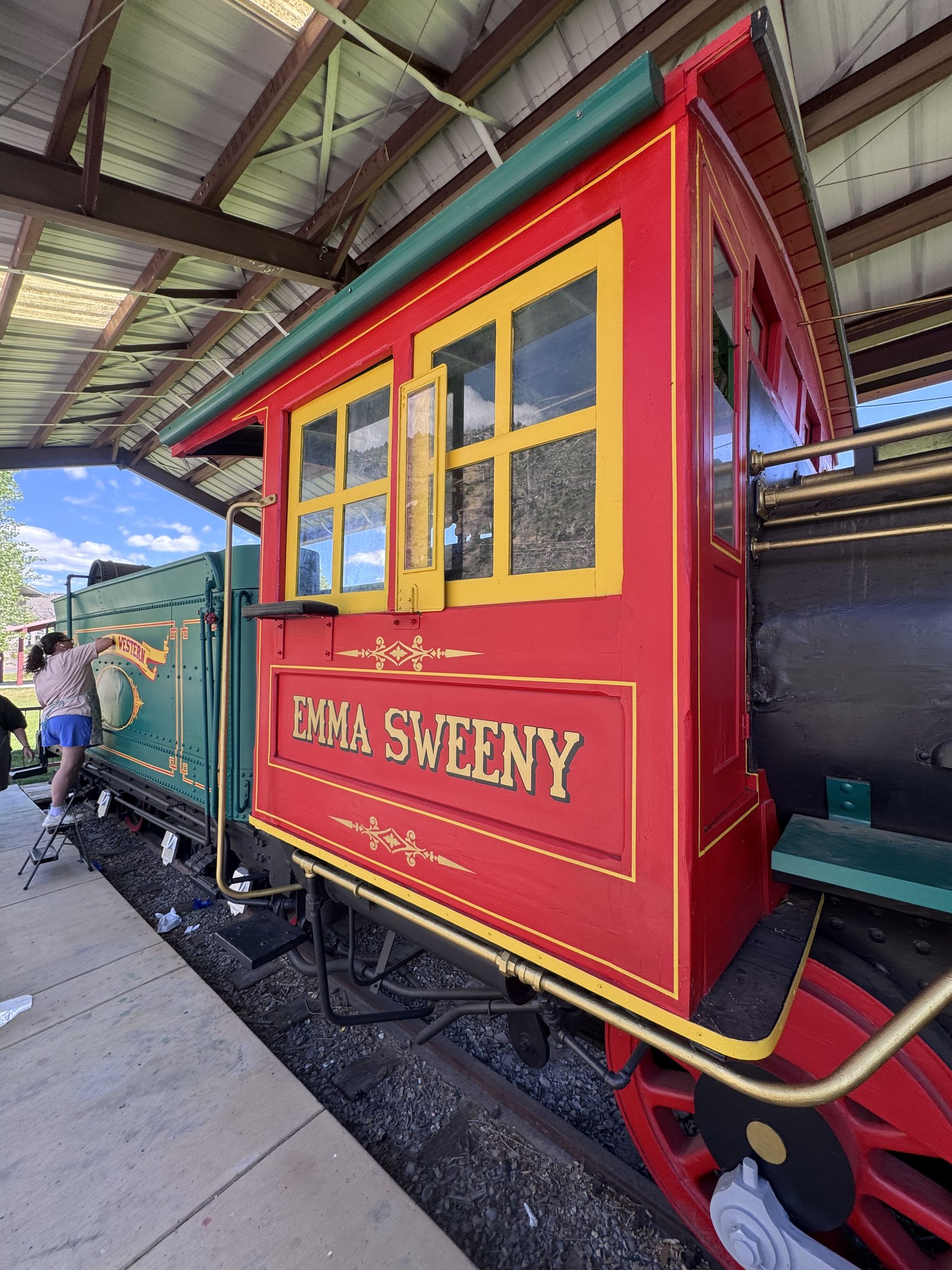Emma Sweeny cab restored in red and yellow — Rocky Top Painting Durango